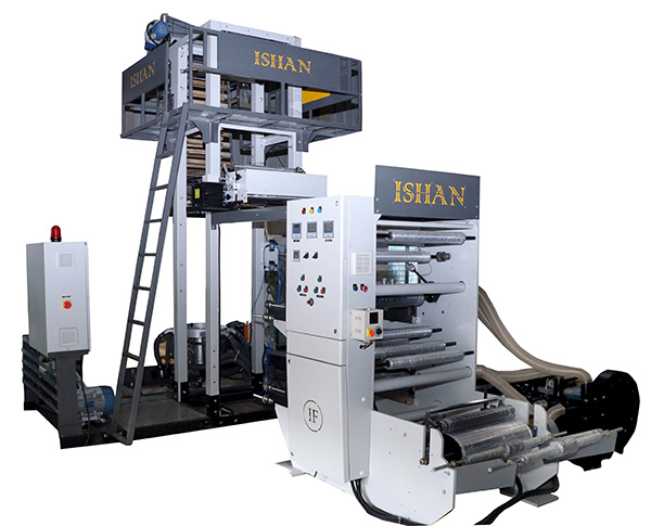 Monolayer Blown Film Extrusion Machine With Two Color Online Printing